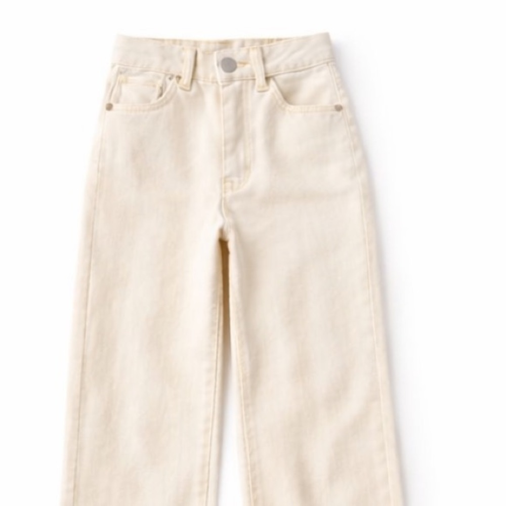 Blue Spice Boys Wide Leg Jeans Size 10 Cream Denim NWT